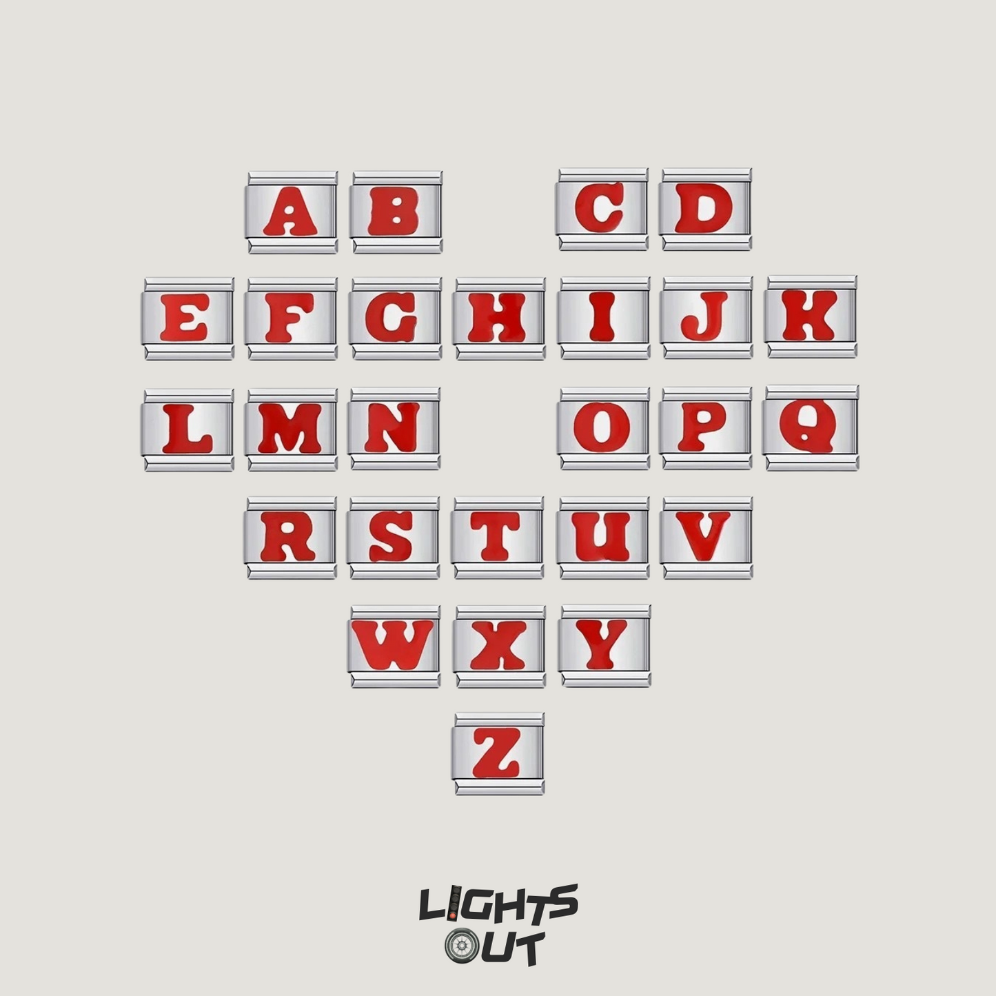 Alphabets - Italian Charms (Red)