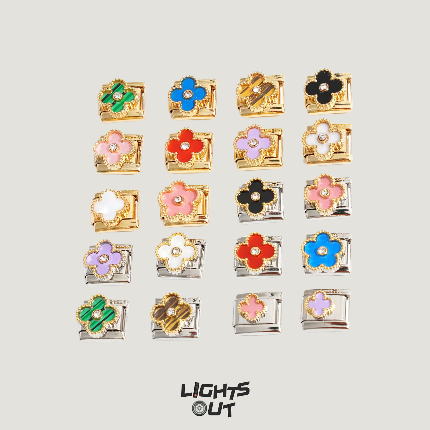 Clover and Flowers - Italian Charms (Gold and Silver)