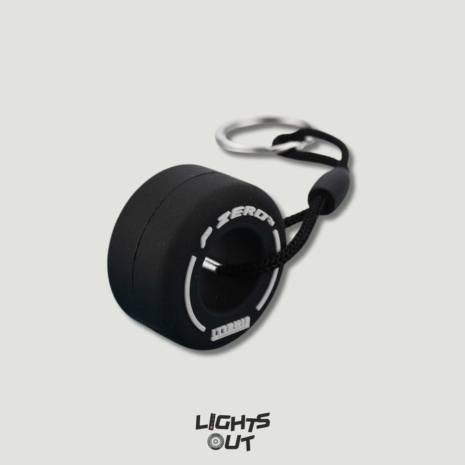F1 Tyre Keychain (White) – Lights Out KL