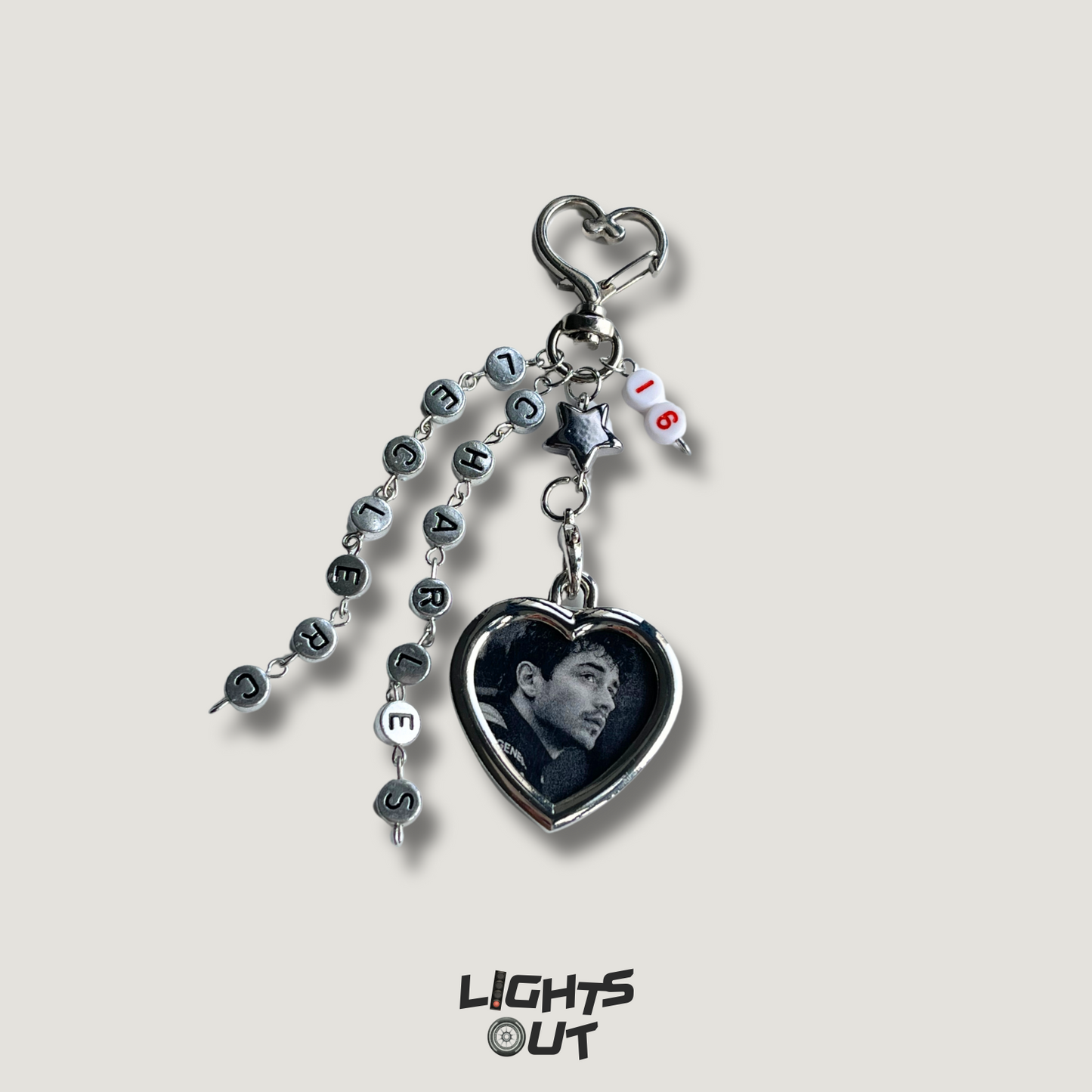 Charles Leclerc Heart Keychain